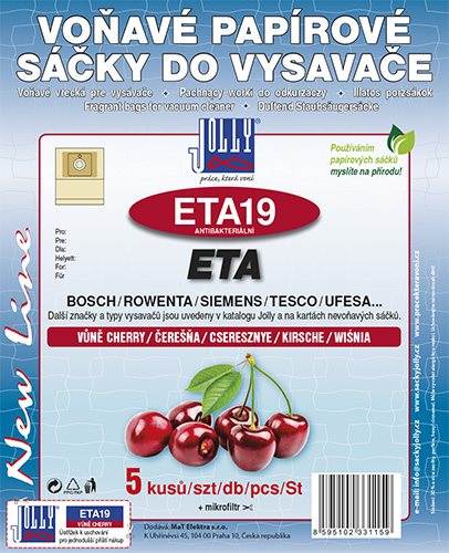 Vrecká do vysávača ETA19 – vôňa CHERRY