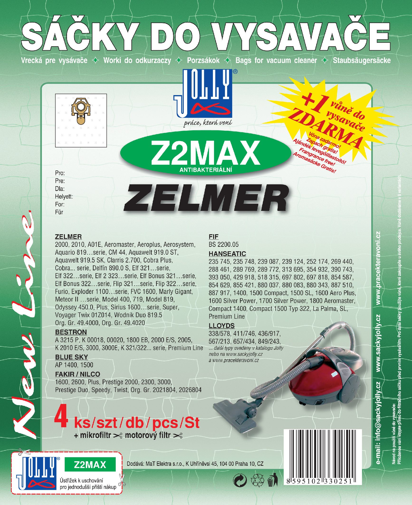 Vrecká do vysávača Z2 MAX – textilné – vôňa Horská lúka