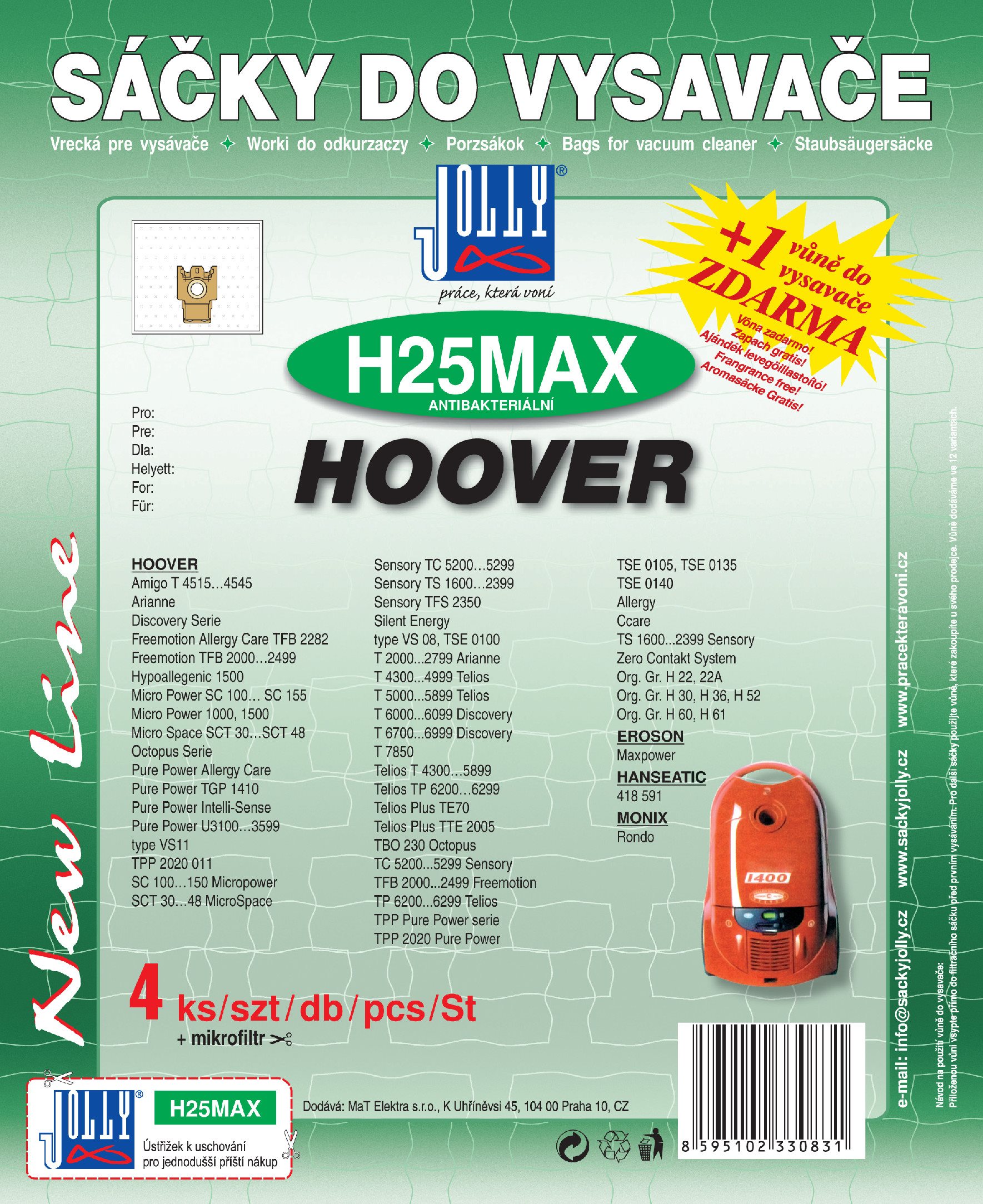 Vrecká do vysávača H25 MAX – textilné – vôňa Horská lúka