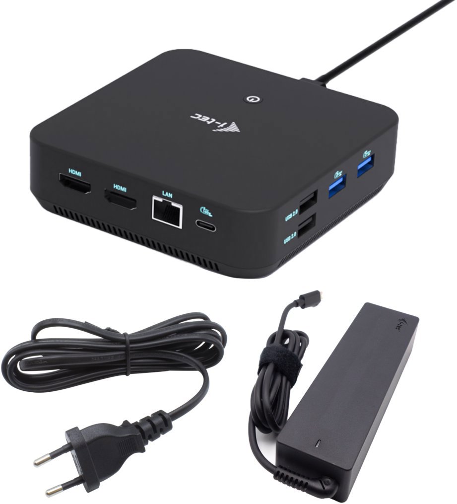i-tec USB-C Triple Docking Station (2× HDMI, 1× DP), PD 100W, i-tec USB-C Universal charger