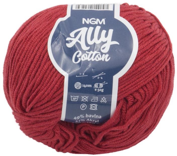 Ally cotton 50 g – 009 červená