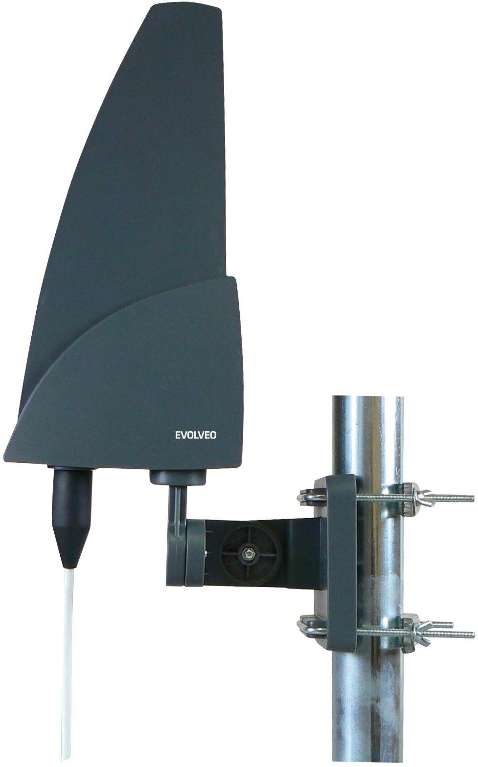 EVOLVEO Shark, aktívna vonkajšia anténa DAB+/DVB-T2, filter LTE, 4G, 5G