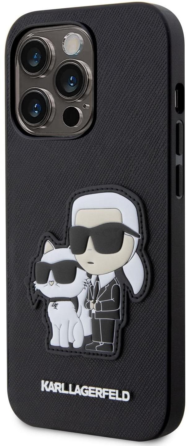 Karl Lagerfeld PU Saffiano Karl and Choupette NFT Zadný Kryt na iPhone 14 Pro Max Black
