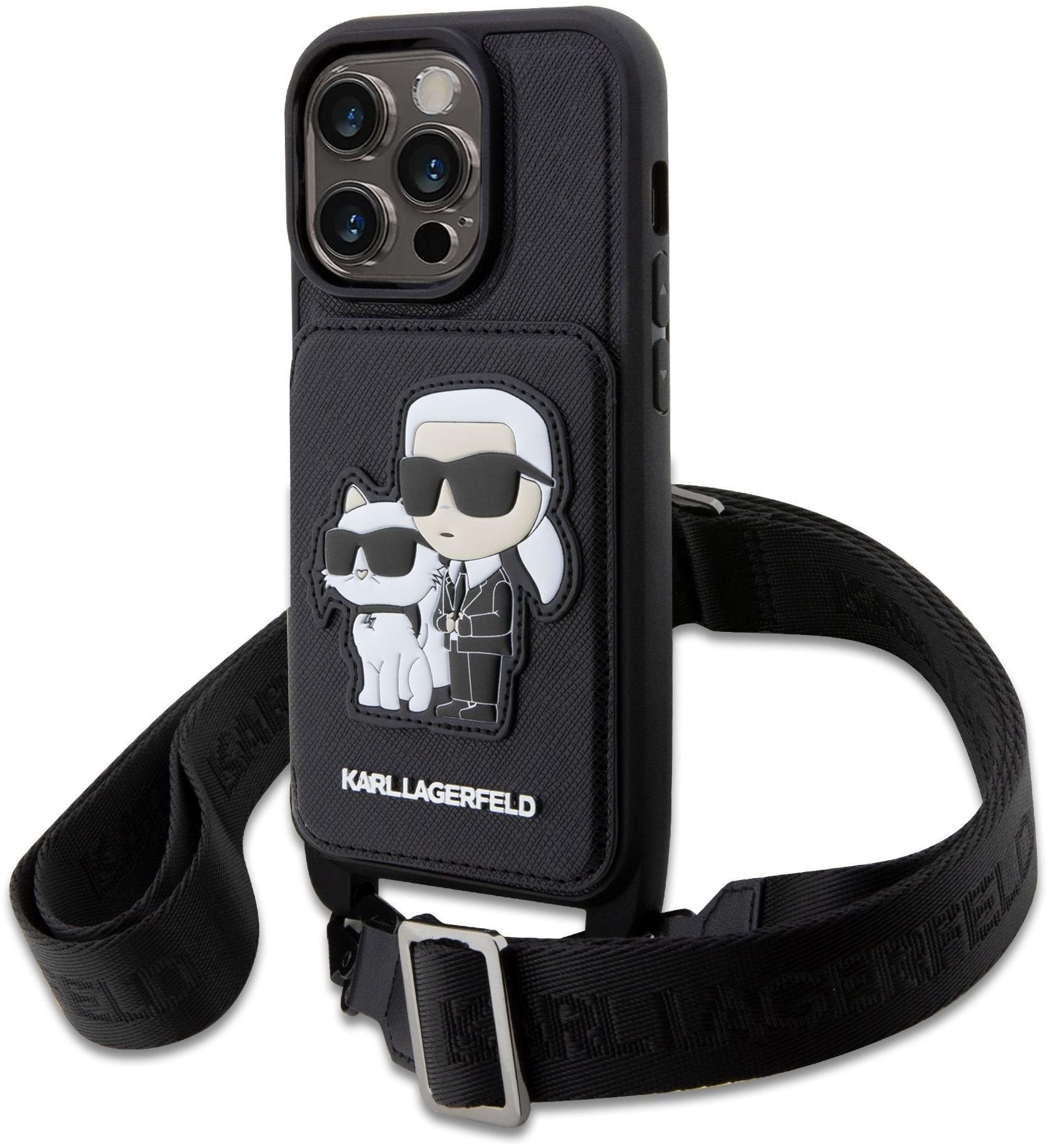 Karl Lagerfeld Saffiano Crossbody Karl and Choupette NFT Kryt na iPhone 14 Pro Max Black
