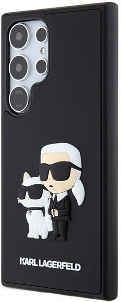 Karl Lagerfeld 3D Rubber Karl and Choupette Zadný Kryt na Samsung Galaxy S24 Ultra Black