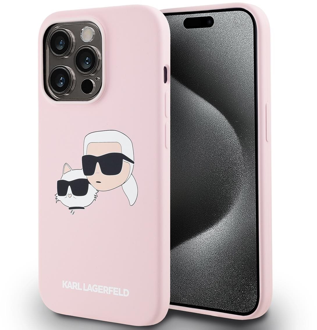 Karl Lagerfeld Liquid Silicone Double Heads MagSafe Zadný Kryt na iPhone 14 Pro Max Pink