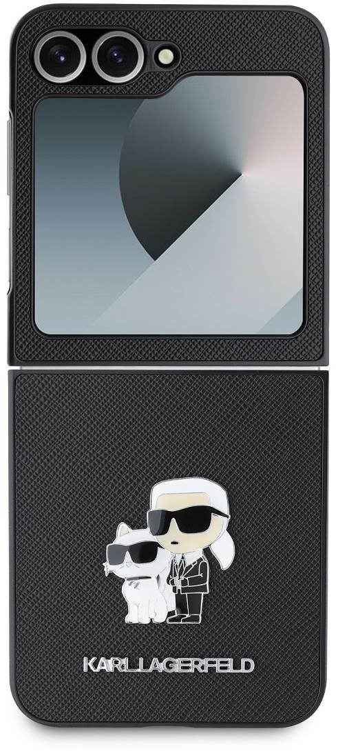 Karl Lagerfeld PU Saffiano Karl and Choupette Zadní Kryt na Samsung Galaxy Z Flip6 Black