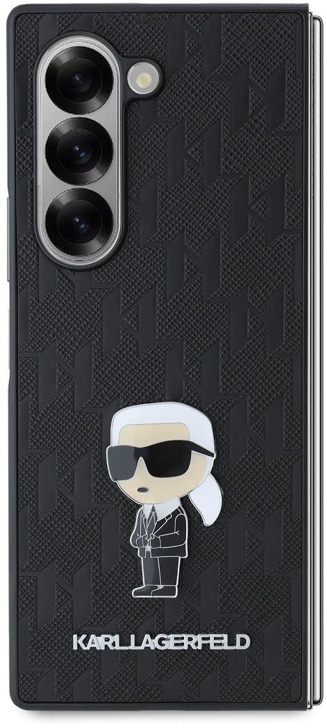 Karl Lagerfeld PU Saffiano Monogram Ikonik Zadný Kryt pre Samsung Galaxy Z Fold6 Black