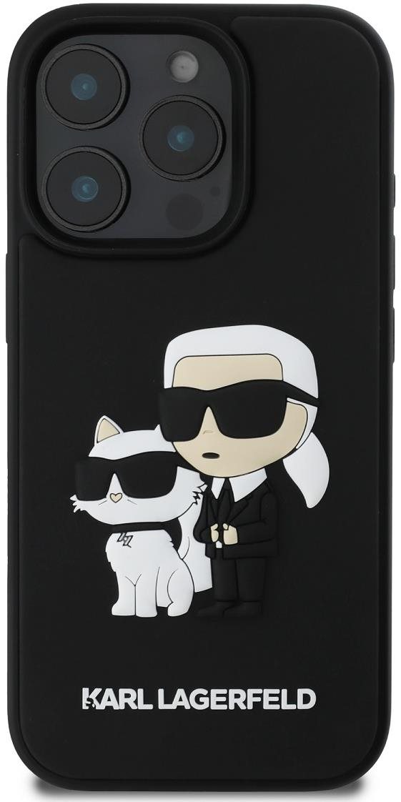 Karl Lagerfeld PU Saffiano Karl and Choupette Zadný Kryt pre iPhone 16 Pro Max Black