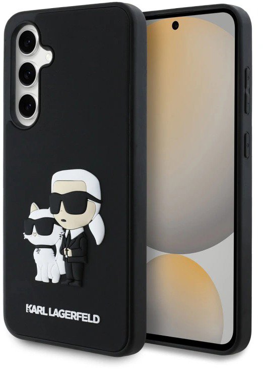 Karl Lagerfeld 3D Rubber Karl and Choupette Zadný Kryt na Samsung Galaxy S24 FE Black