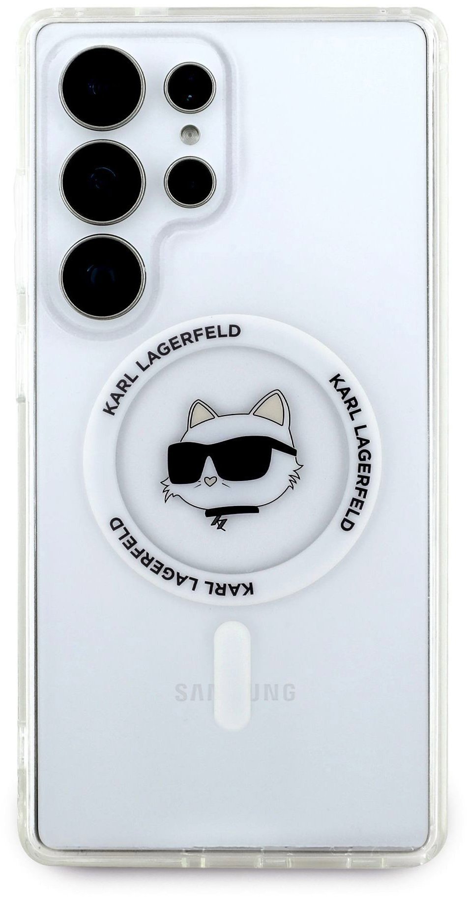 Karl Lagerfeld IML Choupette Head MagSafe Zadný Kryt pre Samsung Galaxy S25 Ultra Transparent