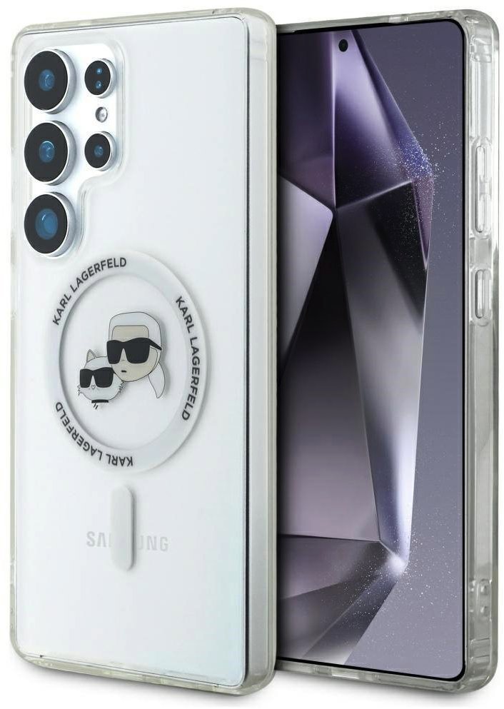 Karl Lagerfeld IML K&CH Heads MagSafe Zadný Kryt pre Samsung Galaxy S25 Ultra Transparent