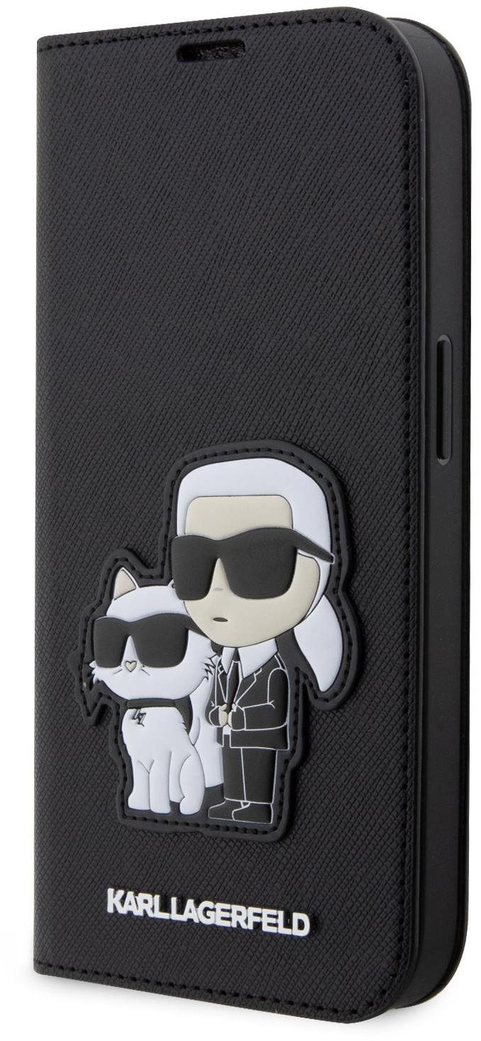 Karl Lagerfeld PU Saffiano Karl and Choupette NFT Book Puzdro na iPhone 13 Pro Max Black