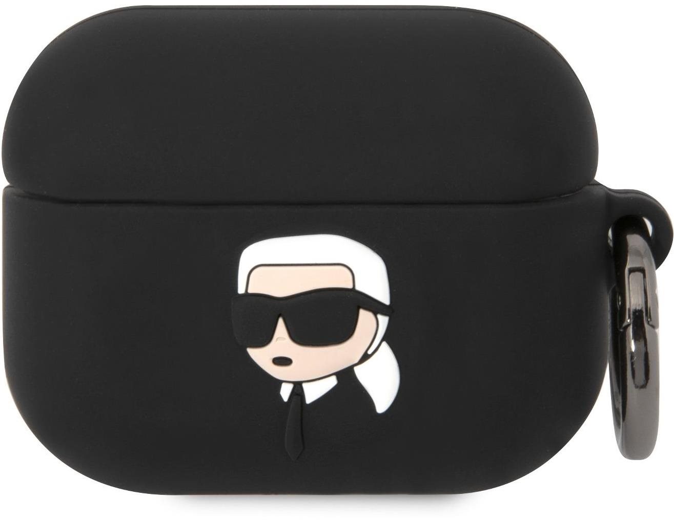 Karl Lagerfeld 3D Logo NFT Karl Head Silikónové Puzdro na Airpods Pro Black