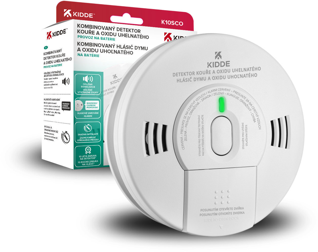 Kidde Hlásič plynu CO a hlásič požiaru K10SCO