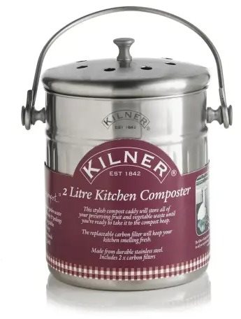 KILNER Kompostér 19 × 14 cm 2 l nerez