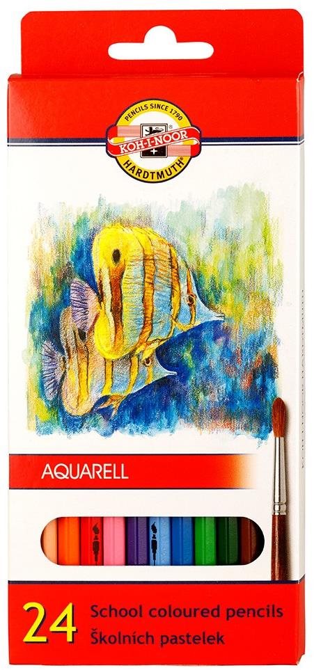 Koh-i-noor 3718/24 – akvarelové pastelky Ryby – 24 ks