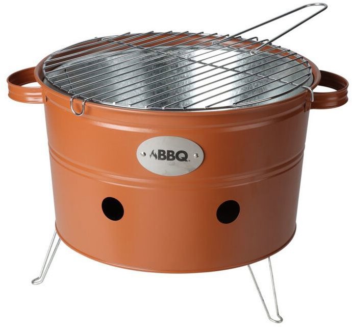 PROGARDEN Gril na dřevěné uhlí přenosný 34 cm oranžový