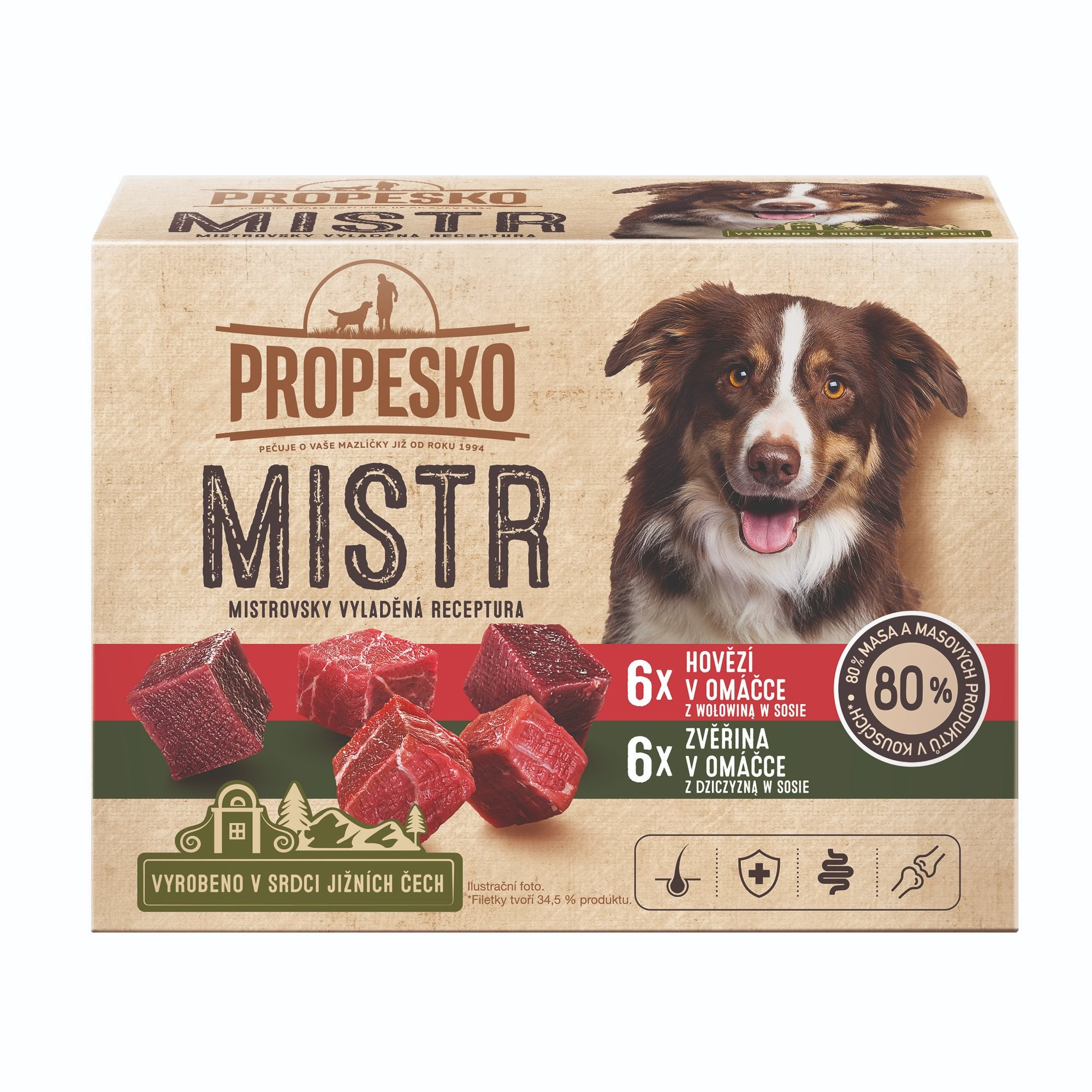 Propesko Mistr filetky s hovädzím a zverinou v omáčke 12 × 85 g