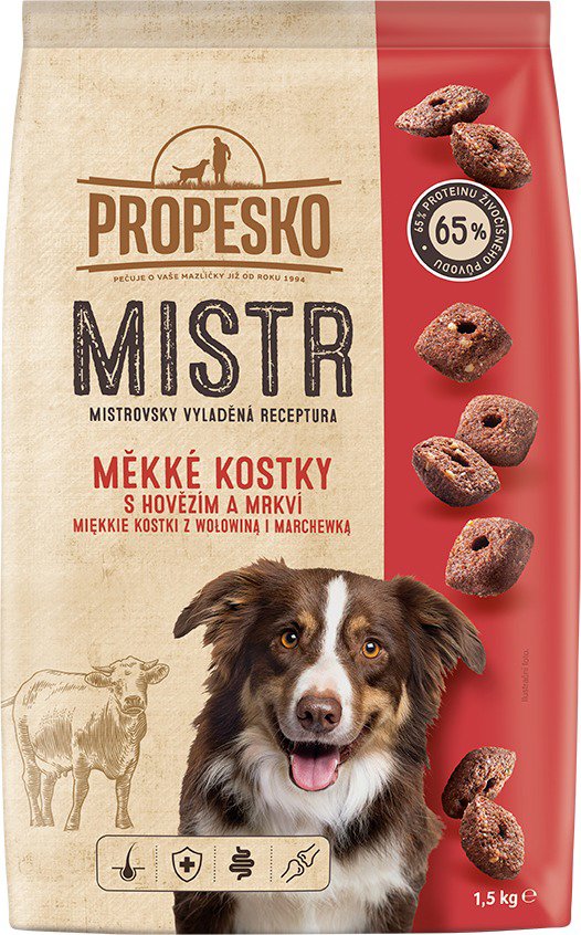 Propesko Mistr Adult mäkké krúžky s hovädzím 1,5 kg