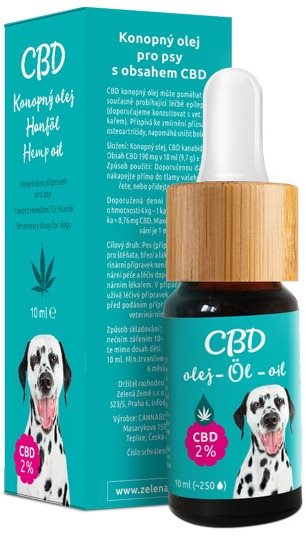Zelená země CBD olej pre zvieratá 2%, 10 ml