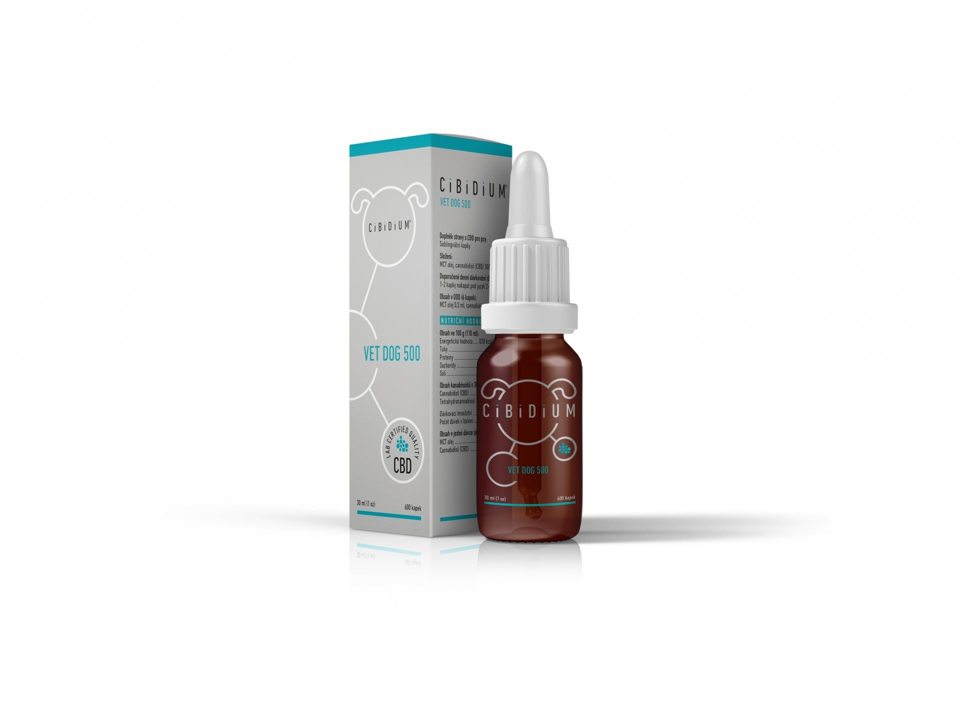 CiBiDiUM® VET DOG 500 kvapky s obsahom CBD
