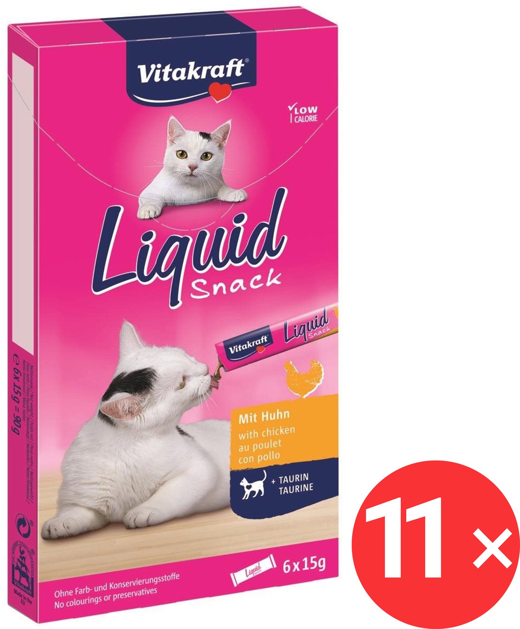 Vitakraft Liquid Snack kura-taurín 11 × 90 g