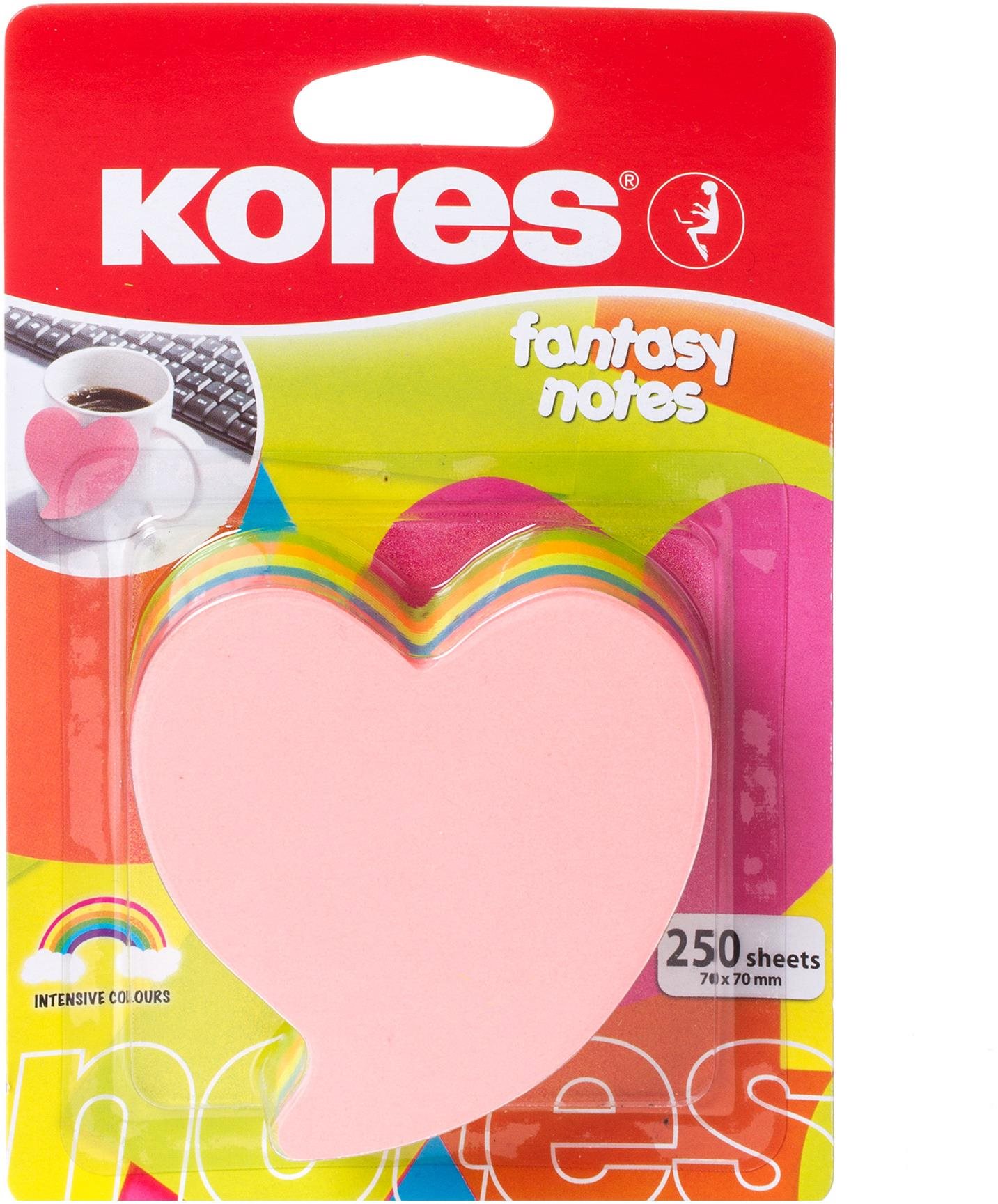KORES „HEART“ tvar srdca 70 × 70 mm, 250 lístkov