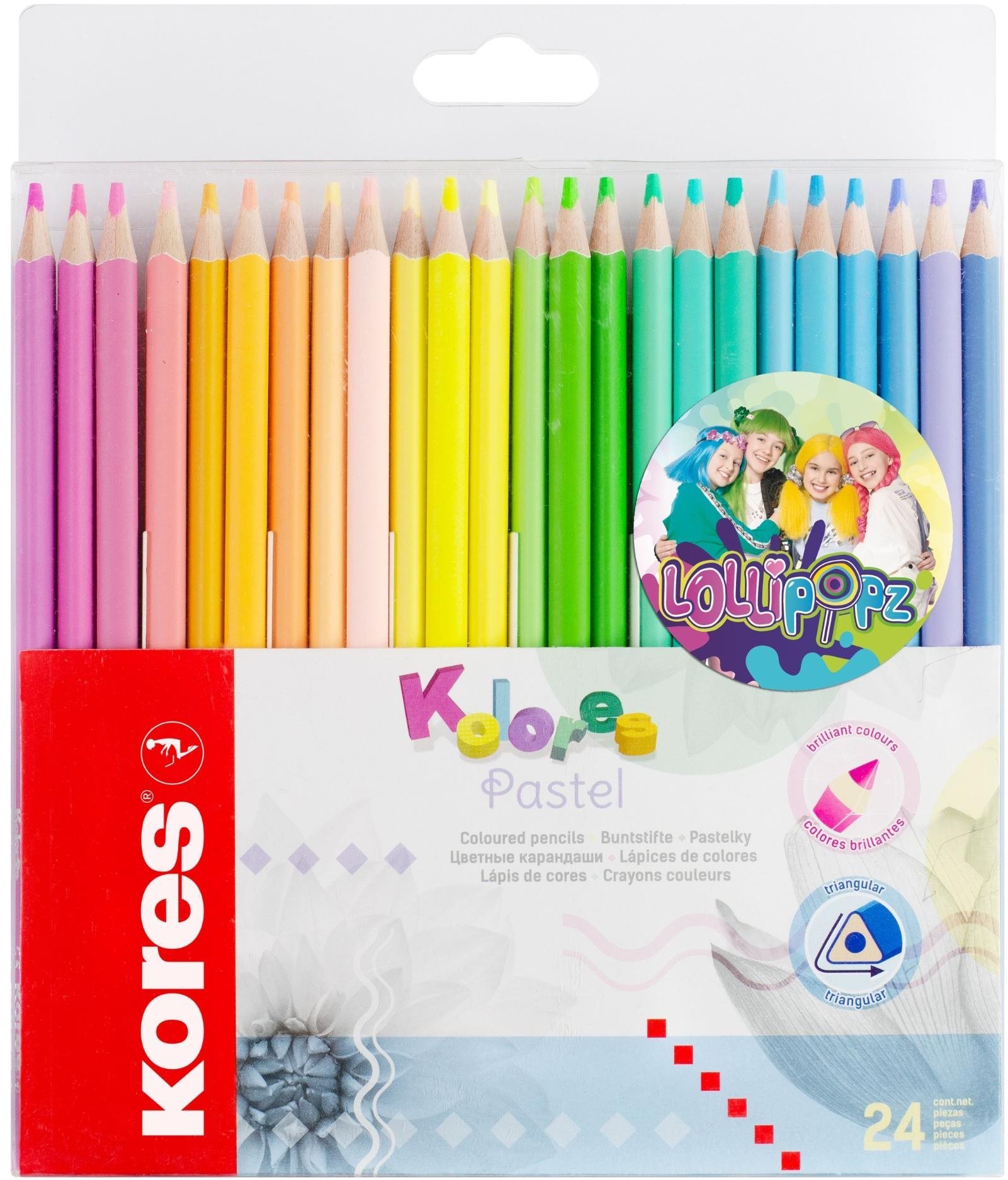 KORES Kolores Pastel LOLLIPOPZ, 24 farieb