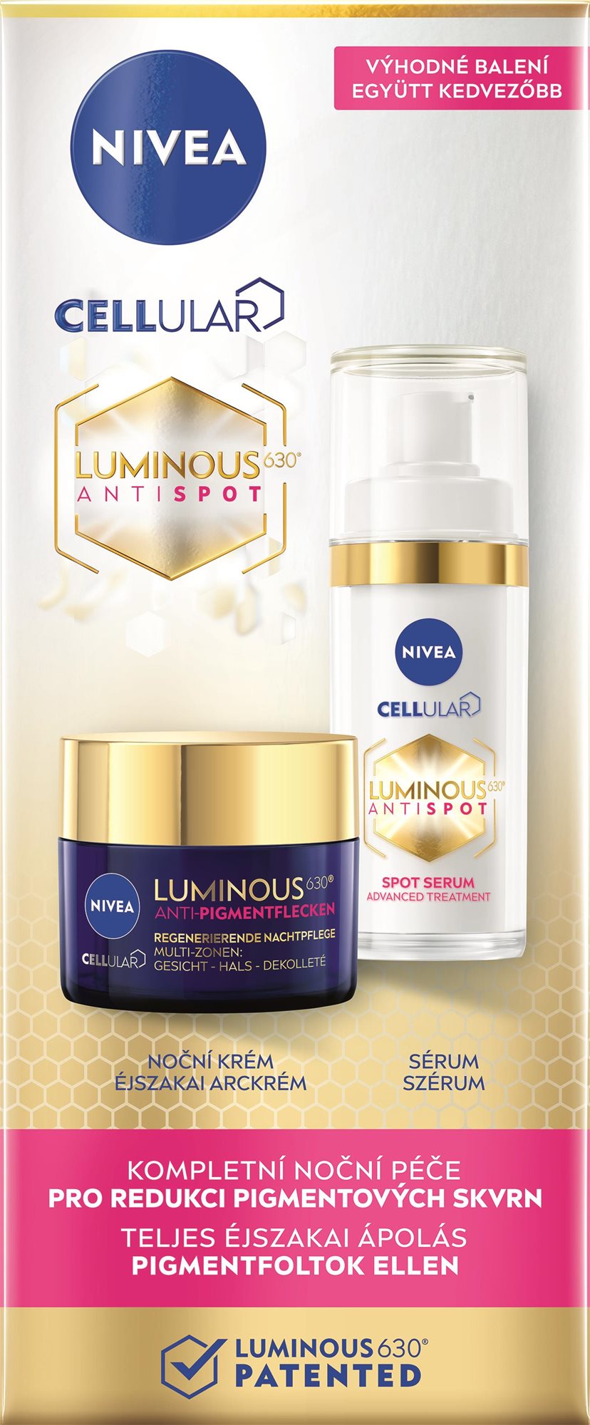 NIVEA Cellular Luminous Duopack Night Cream + Sérum 80 ml