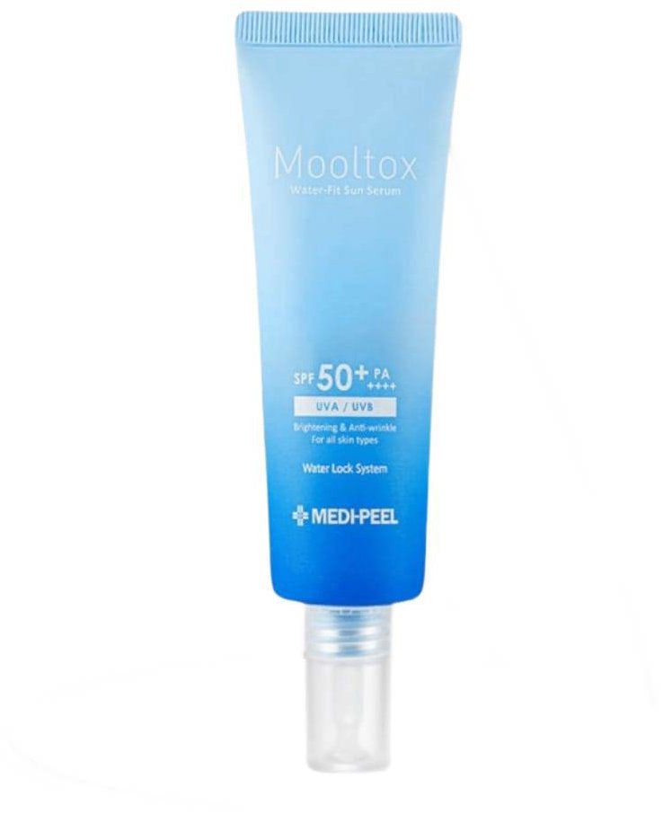 MEDI-PEEL Aqua Mool Tox Water Fit Sun Serum – Ultra-hydratačné opaľovacie sérum SPF 50 – 50 ml