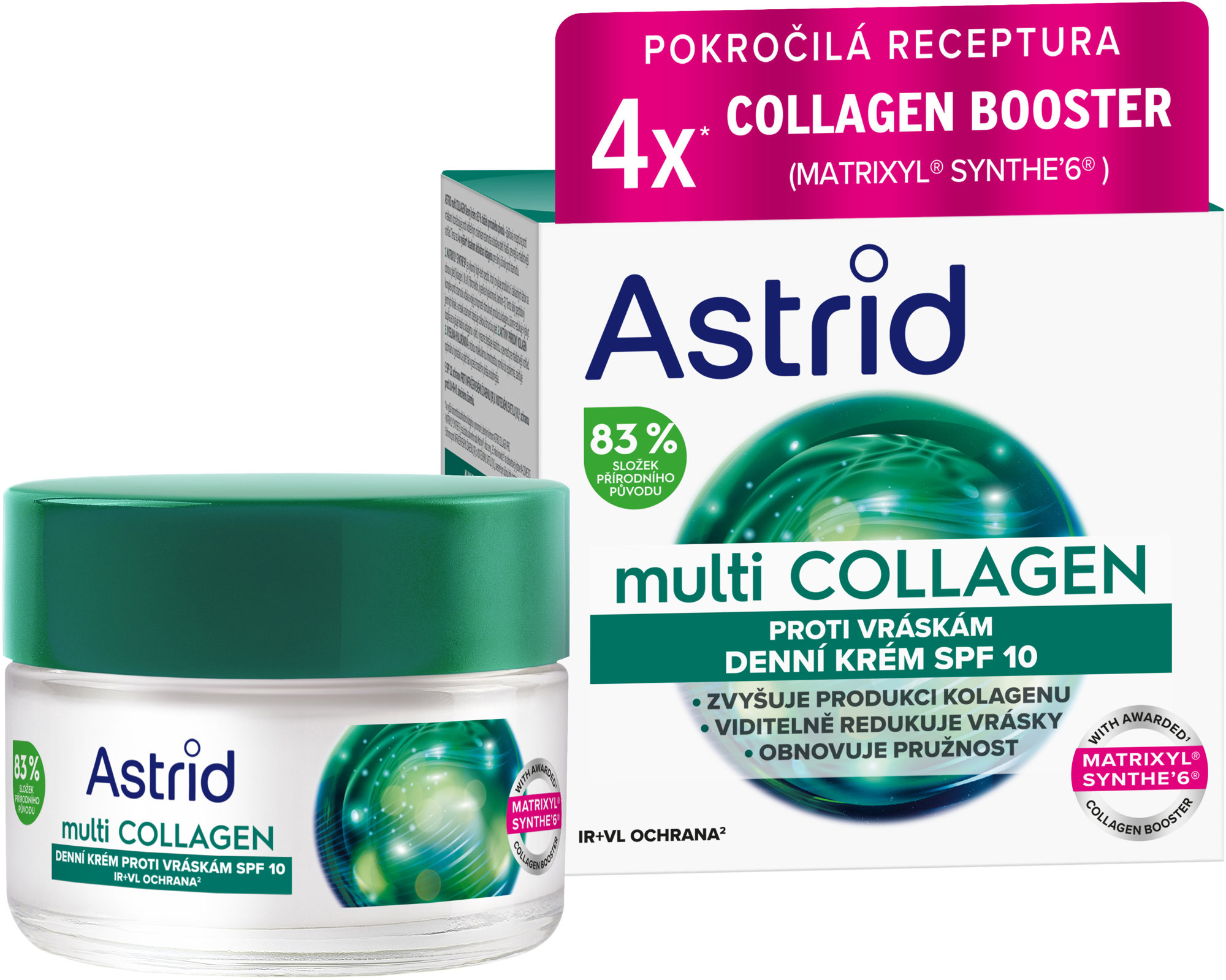 ASTRID Multicollagen Denný krém proti vráskam a na obnovenie pružnosti SPF10 50 ml