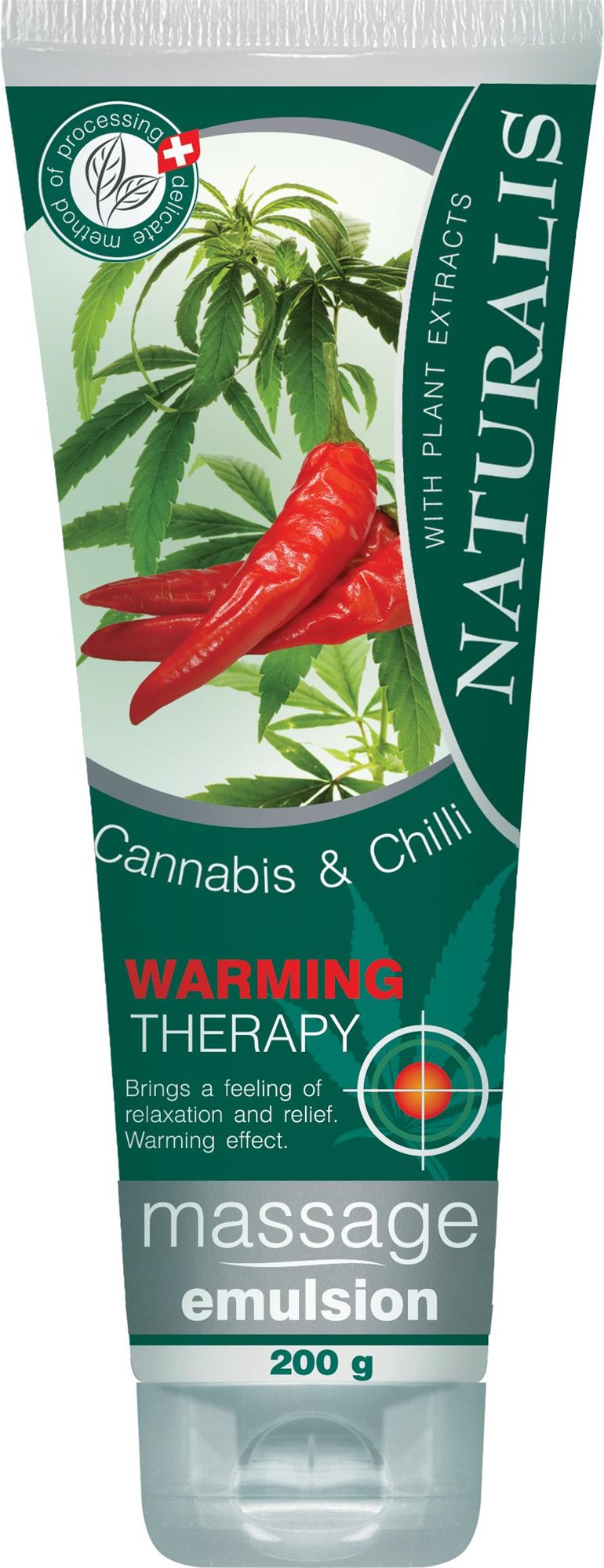 NATURALIS Masážna emulzia Warming Therapy Cannabis & Chilli 200 ml