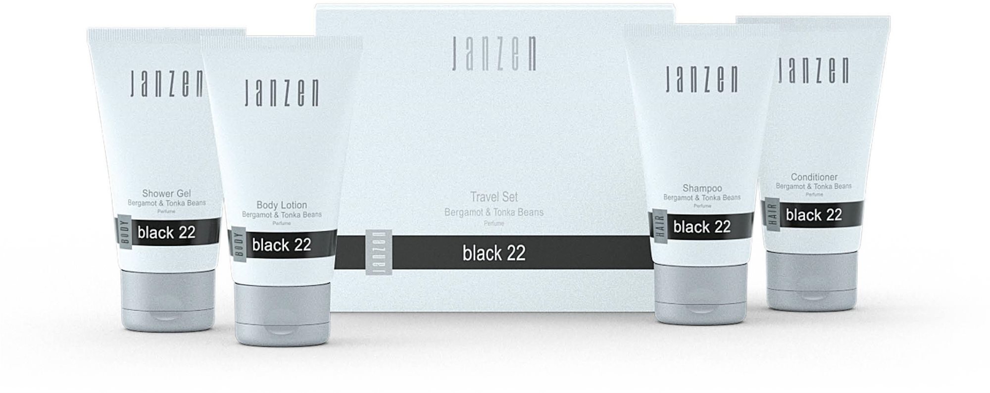 JANZEN kozmetická cestovná sada Black 160 ml