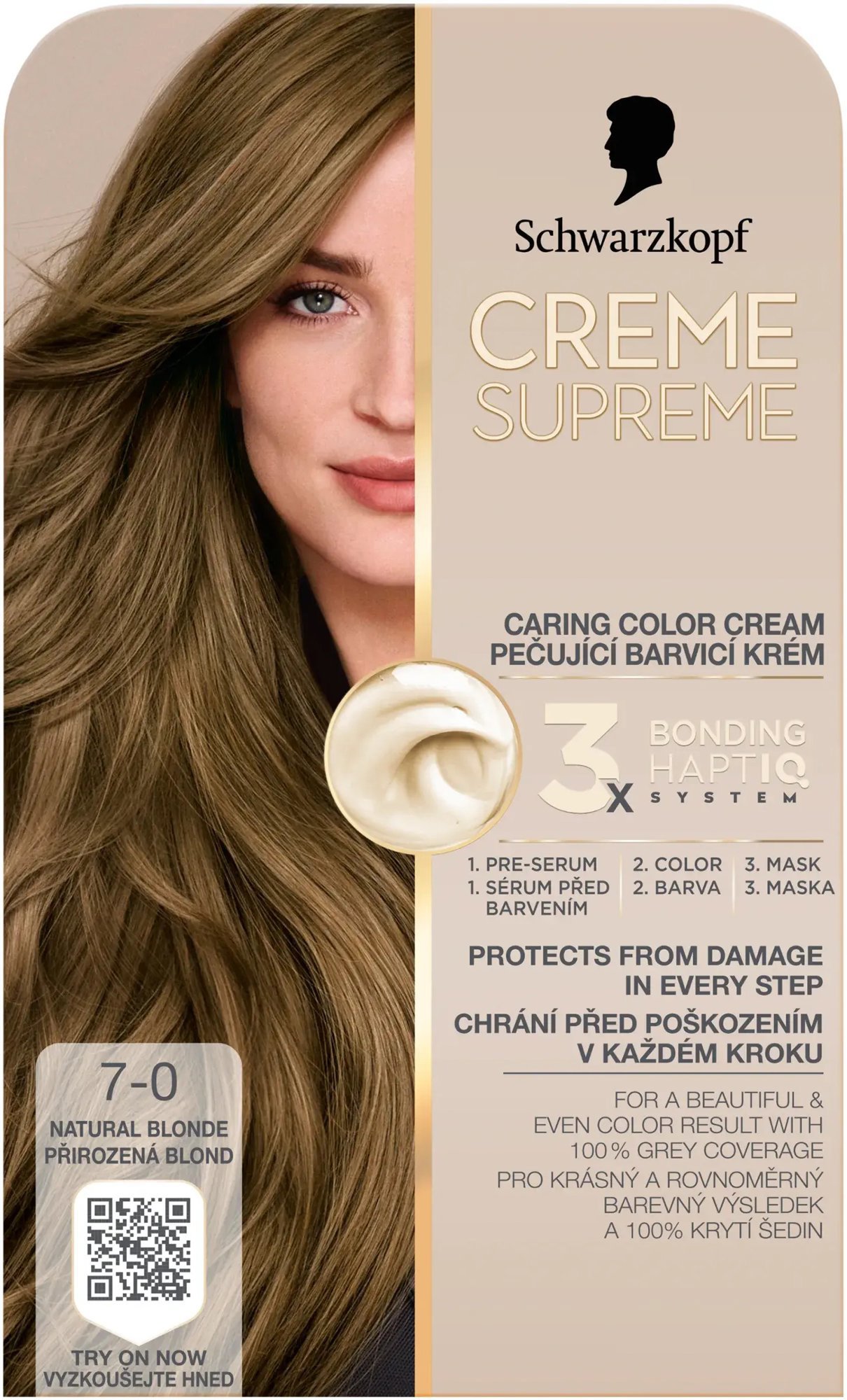 SCHWARZKOPF Creme Supreme 7-0 Prirodzená blond 60 ml