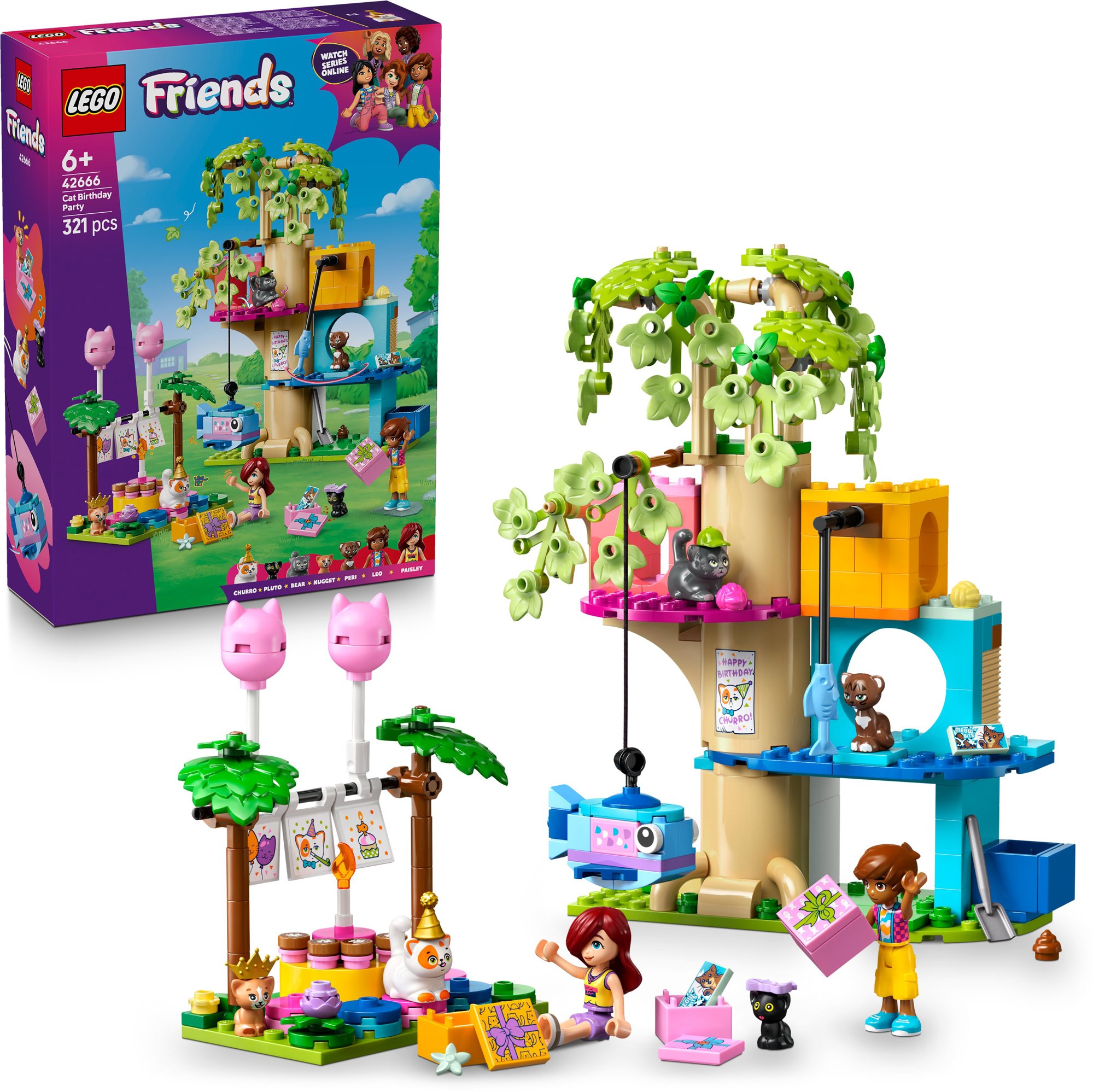 LEGO® Friends 42666 Mačacia narodeninová oslava a domček na strome