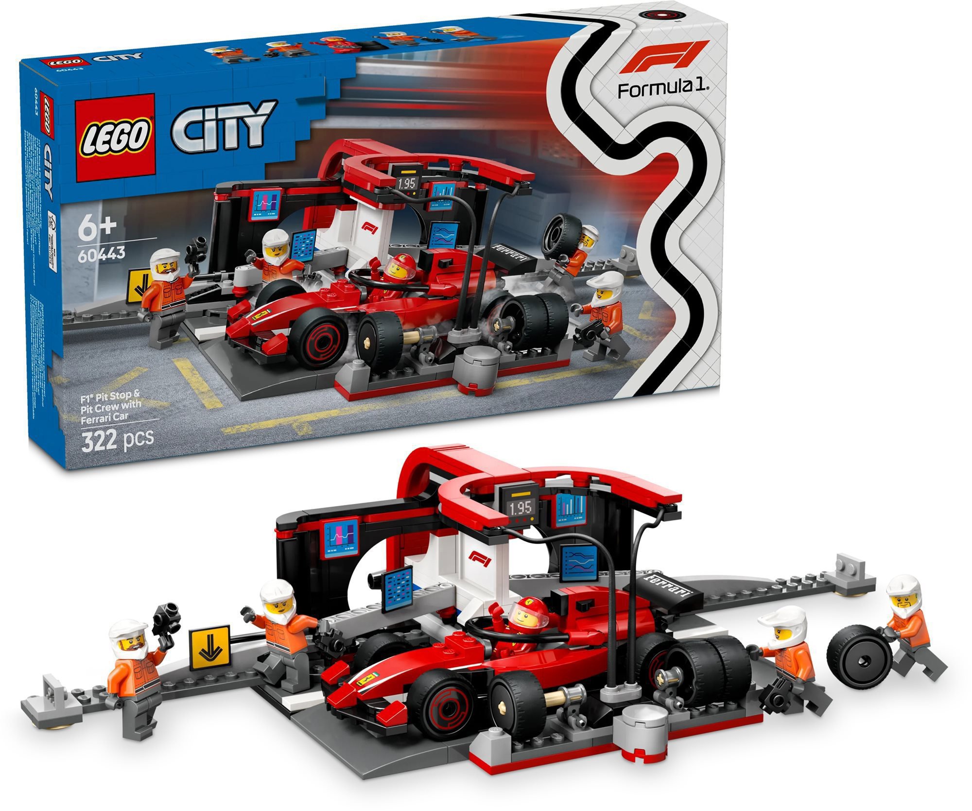 LEGO® City 60443 Zastávka v F1® a Pit Crew s autom Ferrari