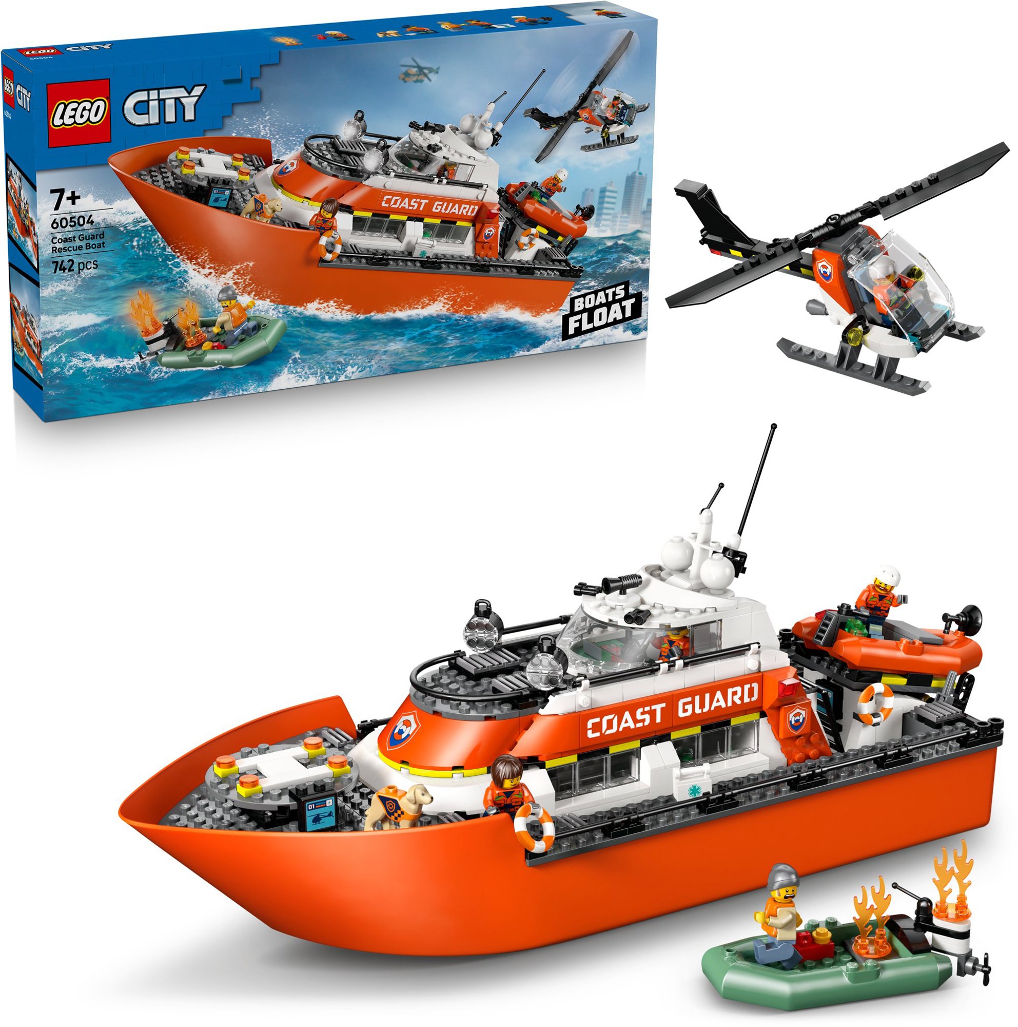 LEGO® City 60504 Záchranný čln pobrežnej hliadky a vrtuľník