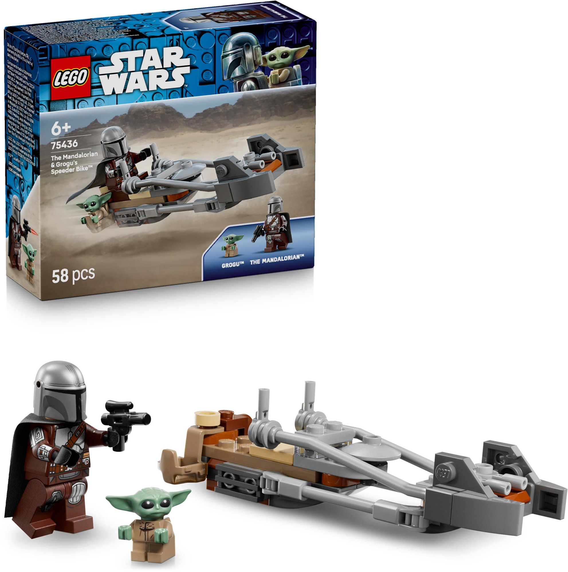 LEGO® Star Wars™ 75436 Mandalorian, Grogu a spídrová motorka