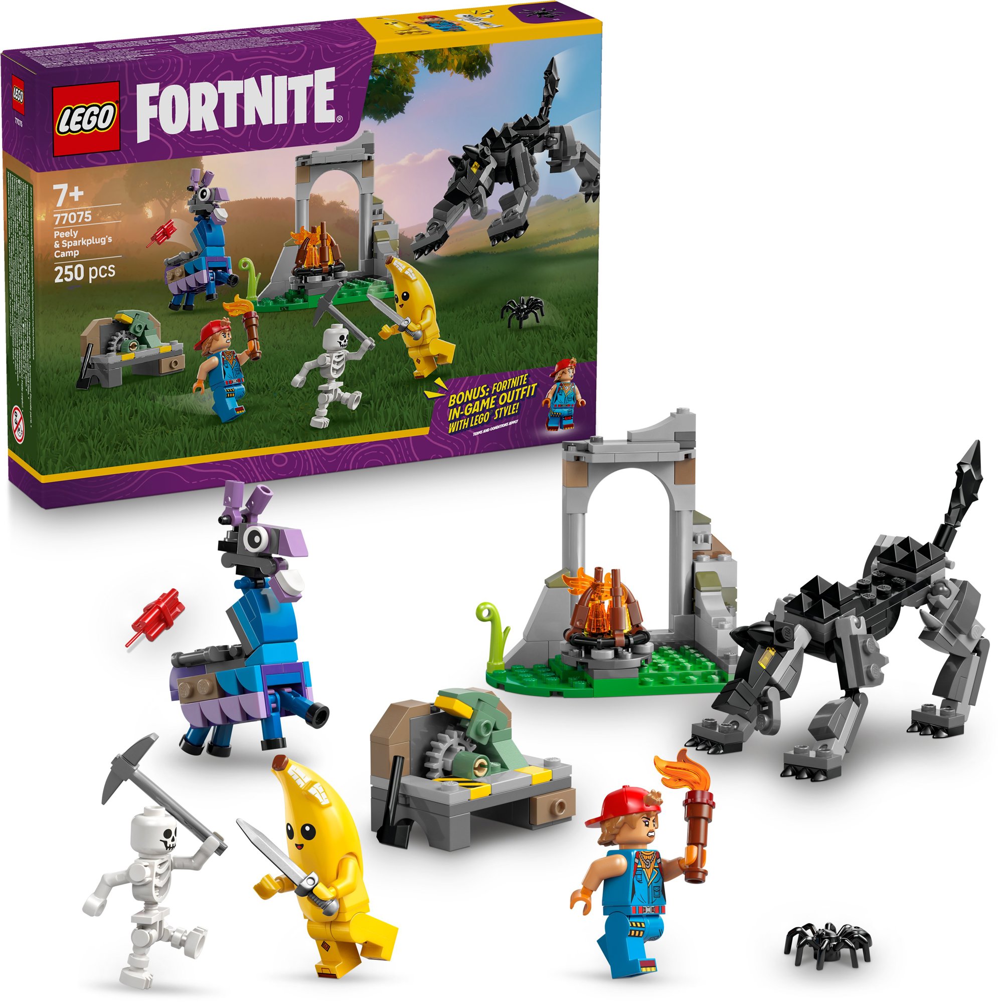 LEGO® Fortnite® 77075 Peely a Sparkplug a ich táborisko