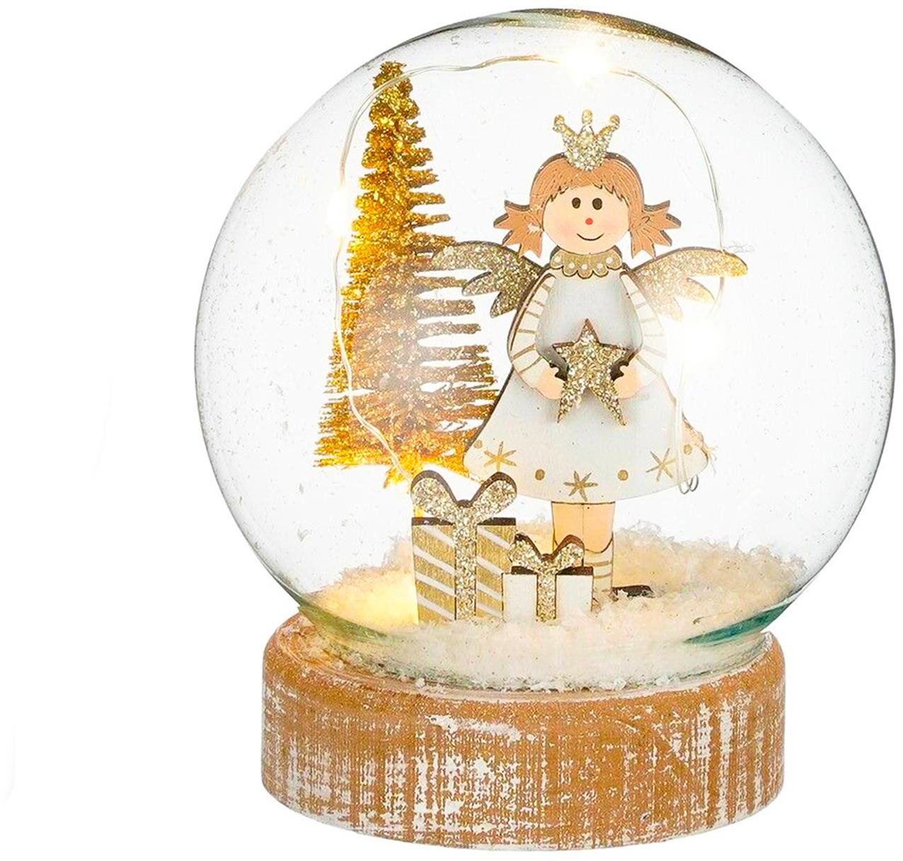 LAALU Snehová guľa Anjelik s hviezdou 11 cm