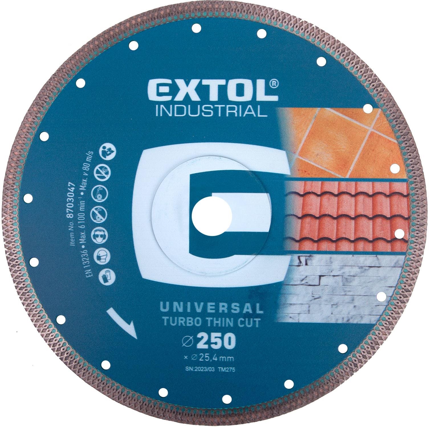 EXTOL INDUSTRIAL kotúč diamantový rezný, O 250 × 25,4 × 2 mm, 8703047