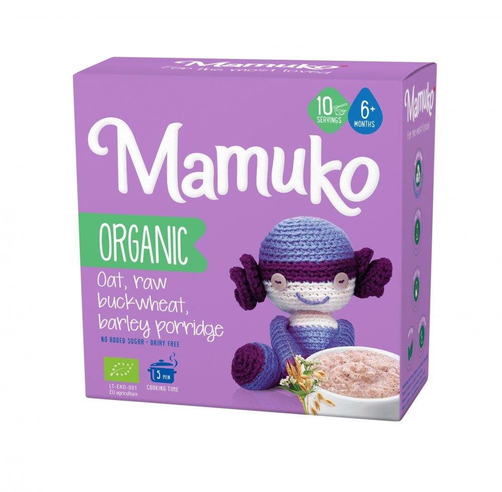 Mamuko Detská bio kaša zelená pohánka, jačmeň, ovos 200 g