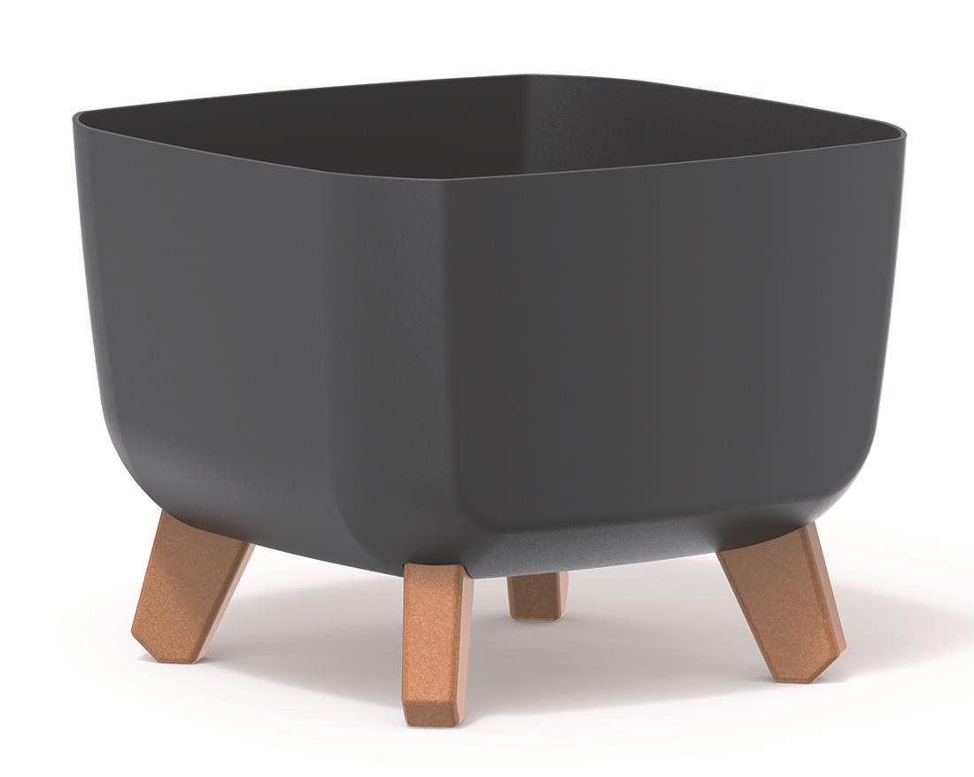 PROSPERPLAST Kvetináč GRACIA SQUARE, 24 × 24 × 18.7cm, antracit