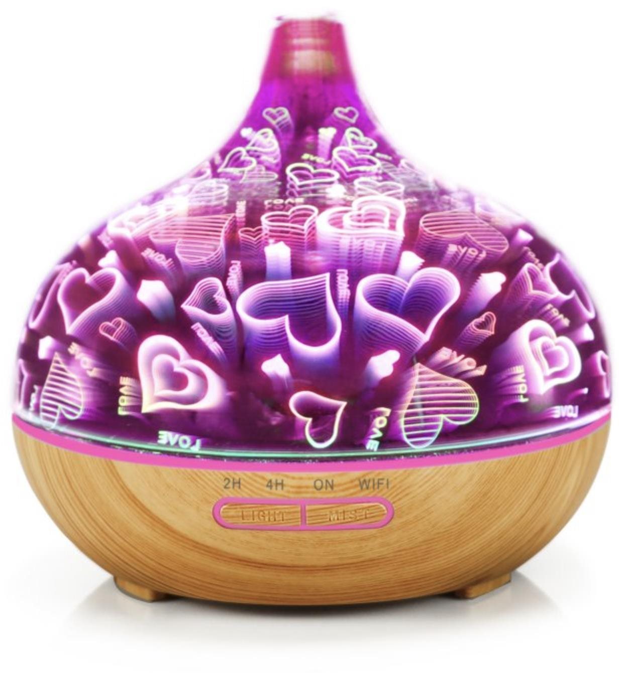 BOT Smart aróma difuzér B11 – 400 ml svetlé drevo a LED srdce