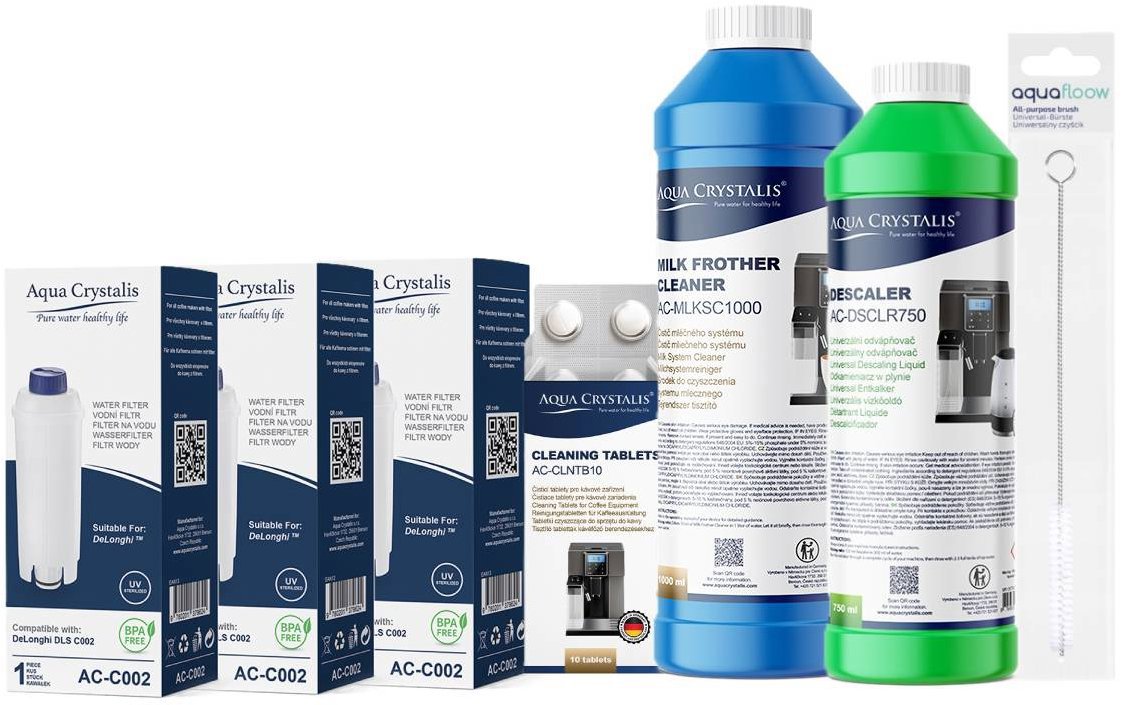 Aqua Crystalis Súprava na údržbu a čistenie kávovarov značky DELONGHI