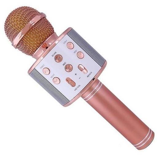ALUM Bezdrôtový karaoke mikrofón WS-858 Rose Gold