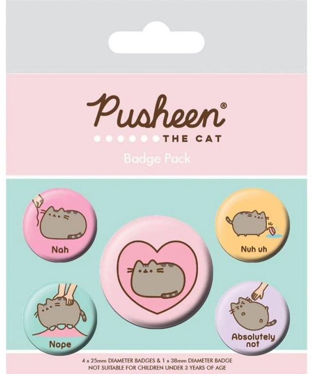 Pusheen: Nah - set 5 odznaků