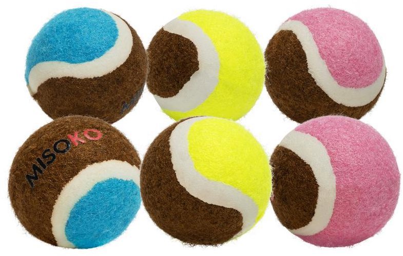 MISOKO & CO Tenisové loptičky, 6 ks, 4,5 cm, ružové/modré/žlté