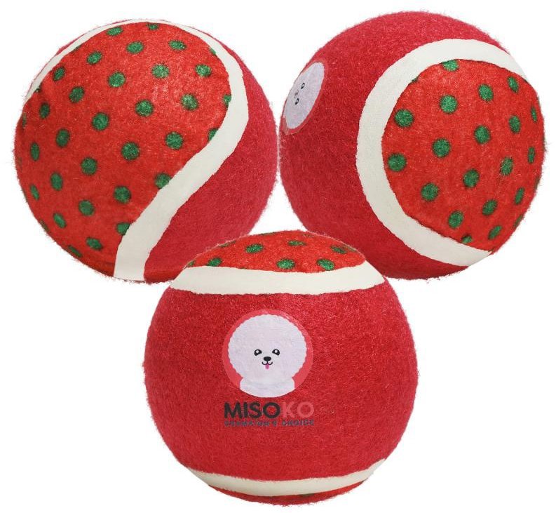 MISOKO & CO Tenisové loptičky, 3 ks, 7,5 cm, červené – bodky